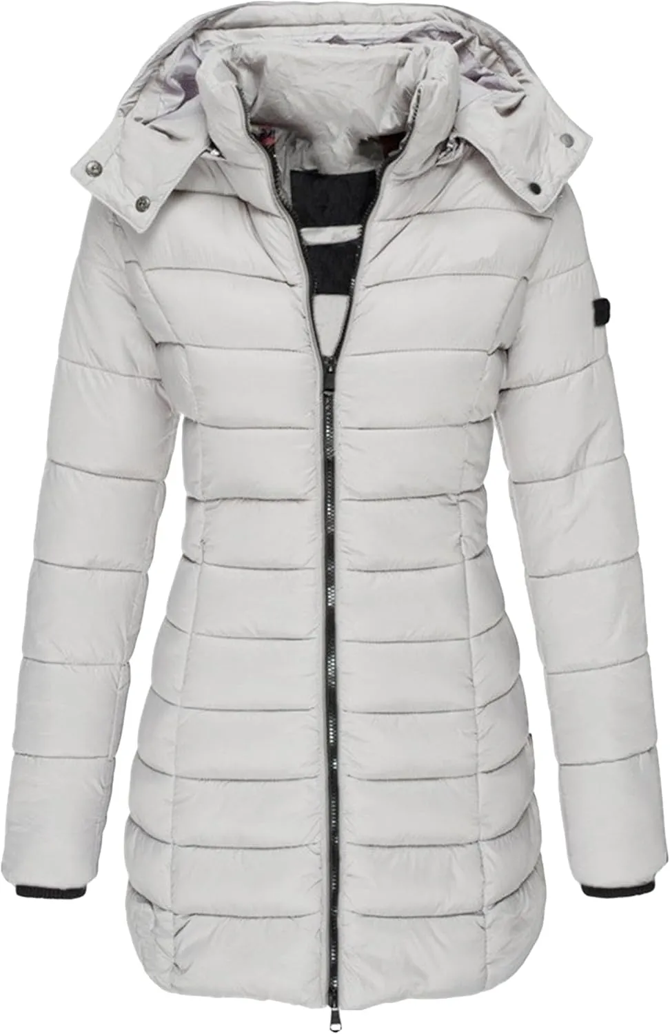 YMING Women's Winter Hooded Coat Warm Solid Color Jacket Long Puffer Parka with Pockets