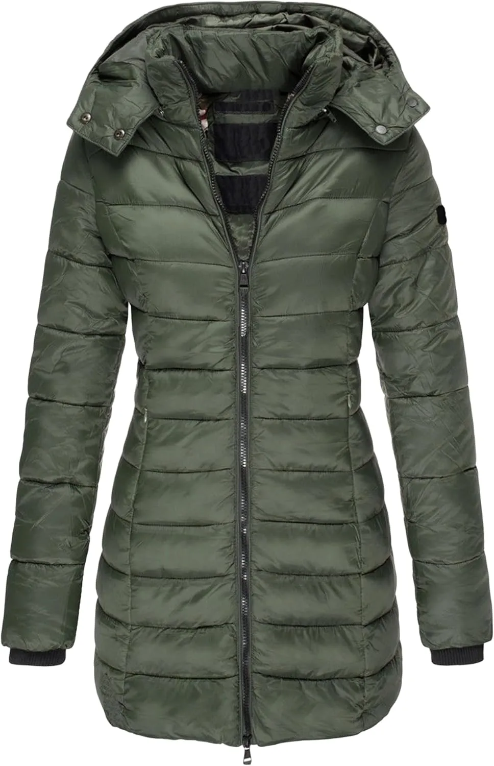 YMING Women's Winter Hooded Coat Warm Solid Color Jacket Long Puffer Parka with Pockets