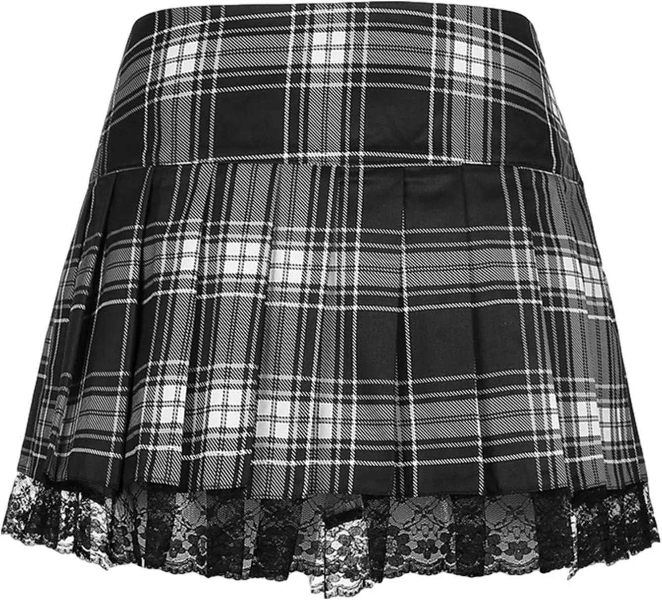 Yuemengxuan Women Y2K High Waist Pleated Mini Skirt Goth Mini Skirt Girls A-line Gothic Punk Mini Skirt Party Streetwear