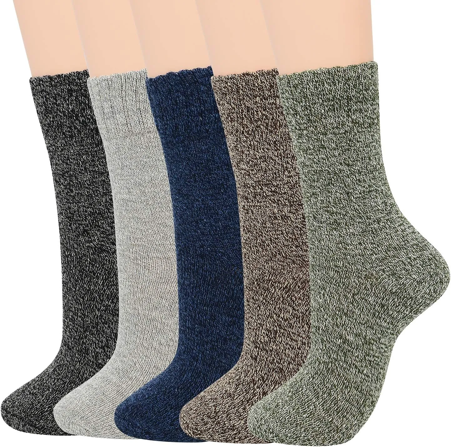 Zando Womens Wool Socks Winter Athletic Socks Crew Sock Warm Hiking Merino Wool Socks Soft Thick Mid Calf